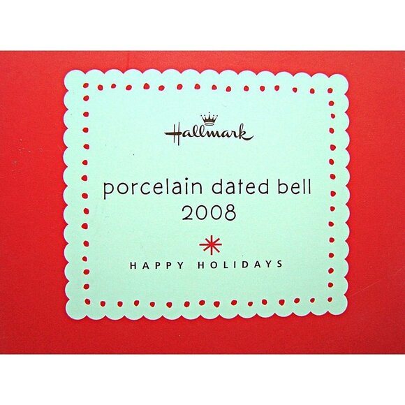 NEW Hallmark Collectible White Bell Porcelain Ornament Christmas Holiday 2008 IB - Picture 7 of 11